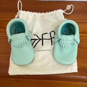 Freshly Picked Mint Leather Moccs